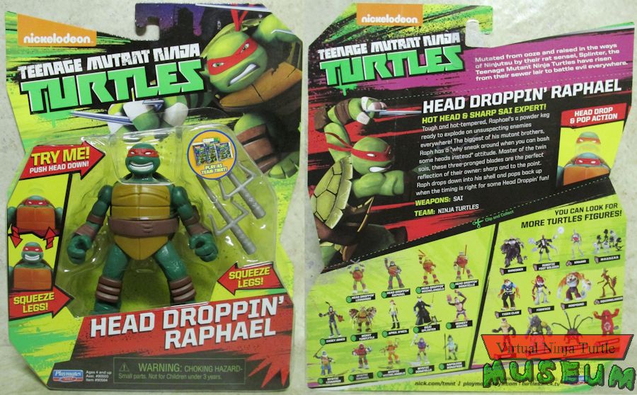 2015 card with Team TMNT sticker, front and back