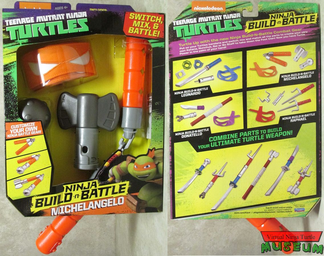 Build-N-Battle Michelangelo set front and back