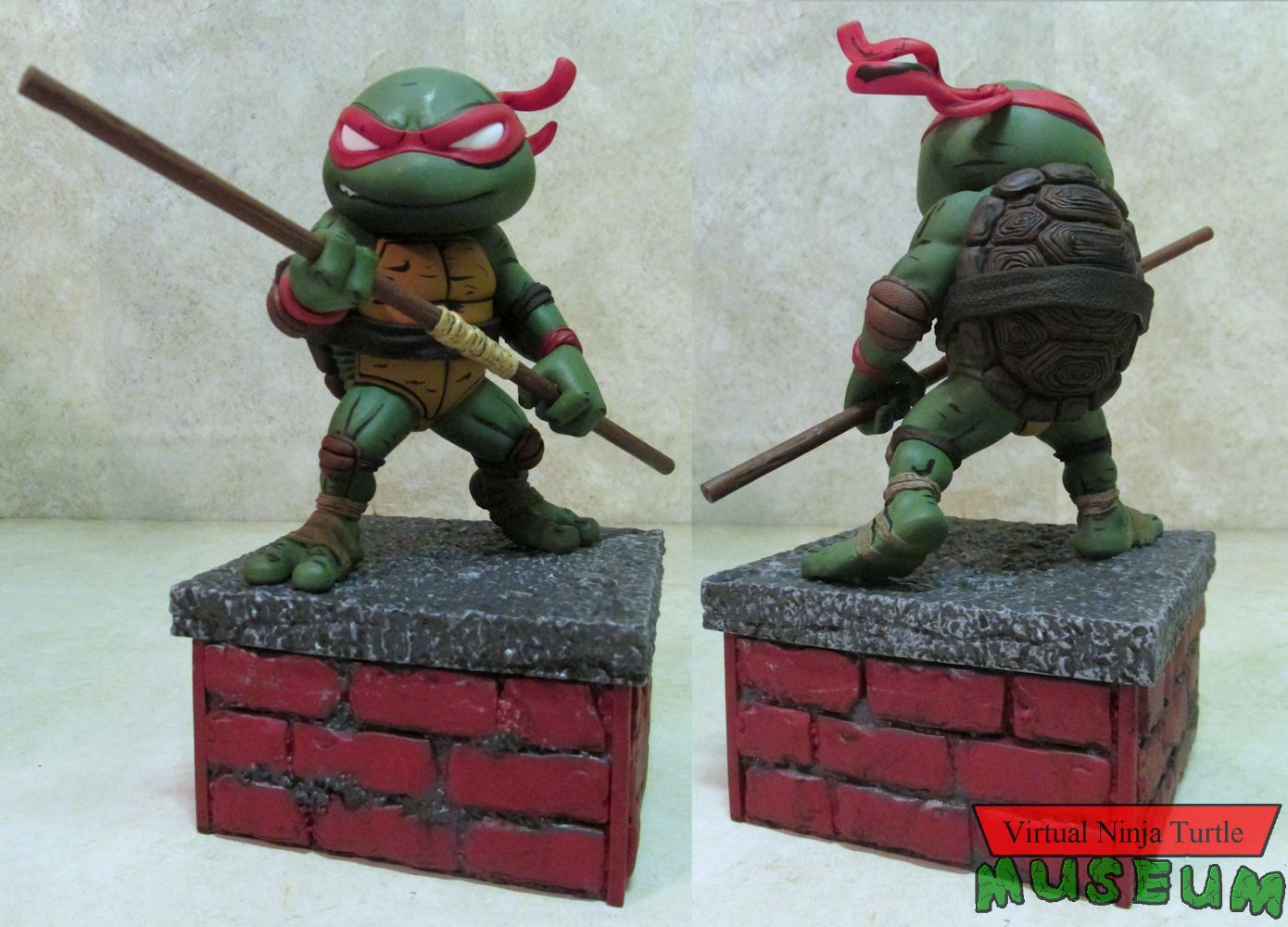 Donatello V2 Red Mask Statue front and back